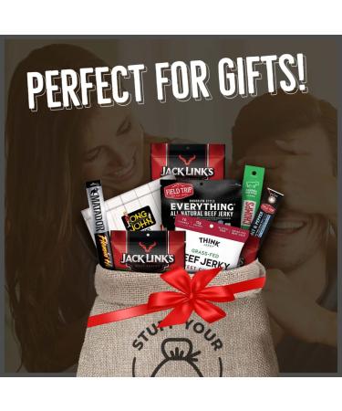 Halloween Candy Alternative Beef Jerky Gift Basket & Sampler Sack | "Macho Man" Hot & Spicy with Chomps  Long John's  Think Jerky  and Jack Links by Stuff Your Sack - Buy Online on GoSupps.com