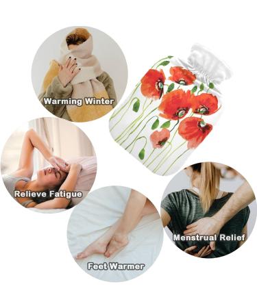 NAANLE Poppy Flowers Transparent Hot Water Bottle 2L - Pain Relief for Cramps Heat & Cold Therapy - Buy Online on GoSupps.com