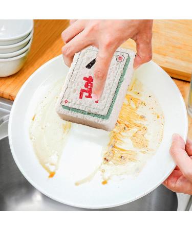 Kitchen Sponges | Mahjong Design Dishes Sponge - Long-Lasting Wood Pulp Fiber Scrubber Sponge Kitchen Dish Bowl Cleaning Sponge for Dining Rooms Canteens Money money Eighty Thousand - Buy Online on GoSupps.com