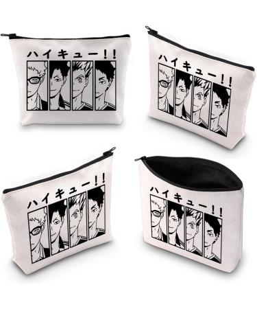 Wumpa Haikyuu Anime Cosmetic Bag | Makeup Bag for Fans - Kotaro Tetsuro Keiji Hinata | Perfect Gift for Women & Girls | Zippered Haikyuu Cosplay Accessory - Buy Online on GoSupps.com