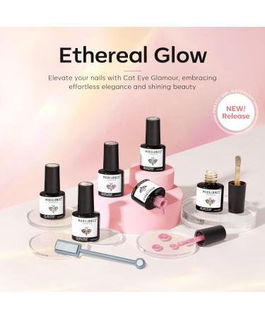 Modelones Cat Eye Gel Nail Polish Set 6 Colors Holographic Sparkle Nude Pink Gel Polish Glitter 9D Magnetic Gel Polish Brown Gel Polish with Magnet Nail Art DIY Salon For Women - Buy Online on GoSupps.com