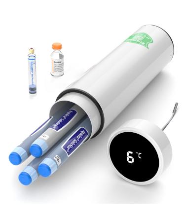 KEKHEALTH Temp Display 60H 4 Insulin Pens Cooler Travel Case Medication Cooler For Travel Tsa Approved Medicine Travel Cooler Medical Diabetes Cooler Bag Diabetic Trave Case With QR Medical Alert Tag White - Buy Online on GoSupps.com