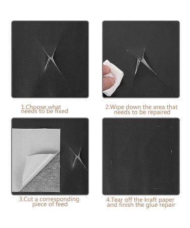 Leather Repair Tape 3 x 60 inch Leather Repair Patch Self-Adhesive Leather Repair Kit for Car Seat Sofas Handbags Furniture (Black) - Buy Online on GoSupps.com