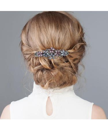 Teaaha 2 PCS Diamante Hair Clips for Women Elegant Rhinestones Hair Barrettes Thick Hair Sparkly Glitter Fashion Flowers Hairpin French Style Vintage Hair Accessoires for Women and Girls - Buy Online on GoSupps.com