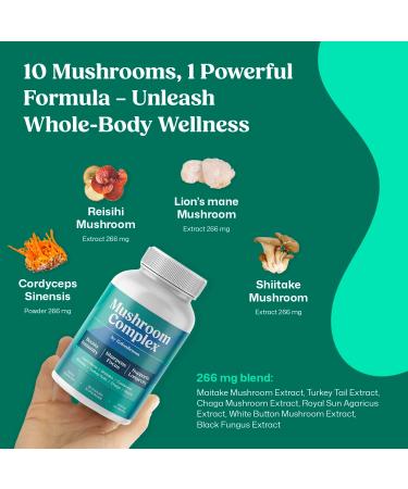 ColonBroom Psyllium Husk Powder (Tropical Fruits 50 Servings) + Mushroom Complex Powerful Mushroom Blend with Cordyceps Reishi Shiitake Lion s Mane Extract for Energy Immunity (60 Capsules) - Buy Online on GoSupps.com