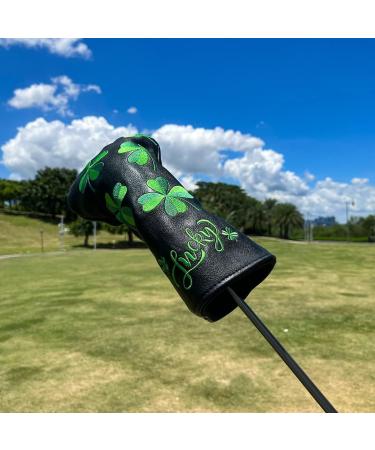 Lucky Clover Golf Club Headcover Set - Magnetic Closure, Premium Leather, Elegant Embroidery - Driver, Fairway Wood, Hybrid, Blade, Mallet Putter Cover - 3pcs - Buy Online on GoSupps.com