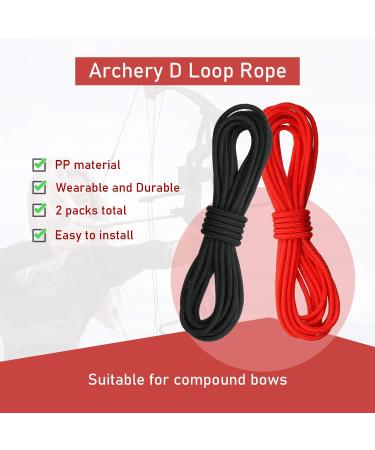 2 Pieces Archery D Loop Rope Set - 10 Feet, Bowstring Serving Thread, Release Material - Black and Red - Buy Online on GoSupps.com