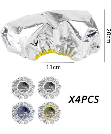 4 Pack Aluminum Constant Temperature Mask Caps Aluminum Hair Care Caps Heat Caps for Deep Care Dye Caps for Hair Care - Buy Online on GoSupps.com