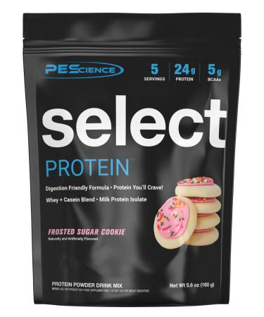 PEScience Select Protein Powder, Whey and Casein Blend, Clean Protein Powder for Women and Men, Low Calorie, Low Carb, Keto Friendly, Gluten Free - Frosted Sugar Cookie - 5 Servings Frosted Sugar Cookie 5 Servings (Pack of 1)