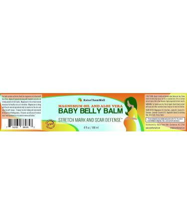 Natural Belly Balm for Pregnancy | Magnesium Oil Aloe Vera Jojoba Lavender & Beeswax | 4 fl oz - Soothing & Nourishing - Buy Online on GoSupps.com