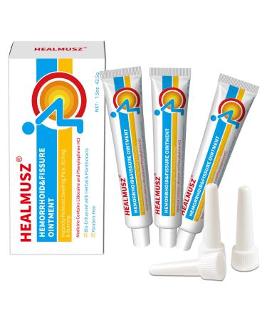 Hemorrhoid Cream with 4% Lidocaine Cream and 0.25% Phenylephrine HCI for Fast Acting Relief of Pain Swelling Discomfort and Itching Rapid Relief Ointment(1.5 * 3 oz)