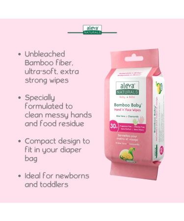 Aleva Naturals Bamboo Baby Hand and Face Wipes - Natural and Organic Ingredients Cleans and Moisturizes Extra Strong and Ultra Soft - Economy Pack- 30ct X 6 180 Count Unbleached 30 count (Pack of 6) - Buy Online on GoSupps.com