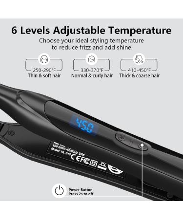 DSHOW Pencil Flat Iron - Mini Hair Straightener for Short Hair Pixie Cuts & Bangs Tourmaline Ceramic Adjustable Temperature Auto Shut Off - Black - Buy Online on GoSupps.com