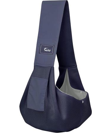 Cuby Dog Sling Carrier for Small Dogs & Cats - Travel Pet Bag (Grid Tissue Blue) - Lightweight & Comfortable - Buy Online on GoSupps.com