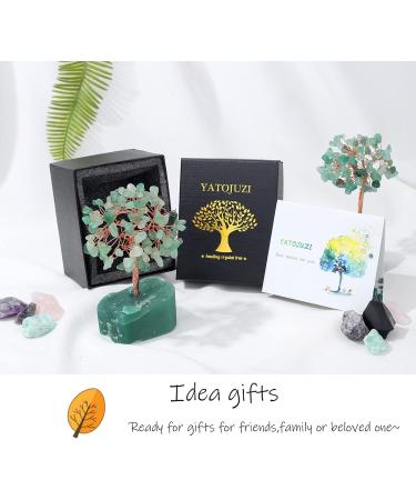 Xiannvxi Green Aventurine Crystal Money Tree - Feng Shui Tree of Life Decoration | Natural Gemstones Bonsai Decor - Buy Online on GoSupps.com