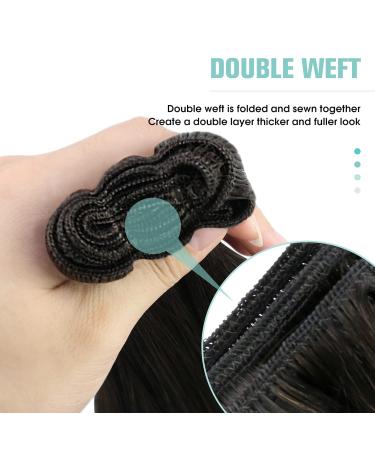 Youngsee 55cm Brown Real Hair Extensions - Remy Weft Hair - Double 100g #2 for Easy Insertion - Buy Online on GoSupps.com