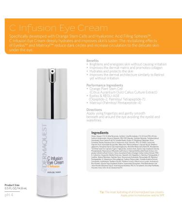 DermaQuest C Infusion Eye Cream - Eye Bags, Dark Circles & Puffiness Treatment (0.5 oz) - Buy Online on GoSupps.com