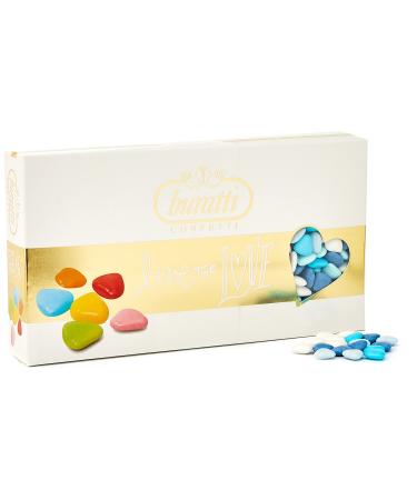 Buratti Confetti Blue Mini Heart Chocolate Dragees 1 kg
