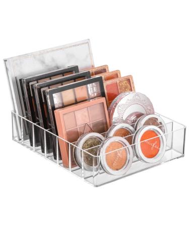 Eyeshadow Makeup Palette Organizer Acrylic Clear Cosmetic Palette Organizer Holder Stand Makeup Drawer Organizer for Vanity Bedroom Cabinet 7 Section Storage Eyeshadow Palettes Contour Kits Blush