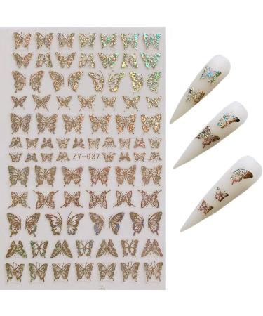 Butterfly Nail Art Stickers Decals Laser Butterfly Stickers Nail Designs 3D Gold Butterflies Nail Art Adhesive Sticker Sheets Nail Foil Luxury Butterfly Nail Stickers for Nail Art Decoration (8 Pcs) A1 - Buy Online on GoSupps.com