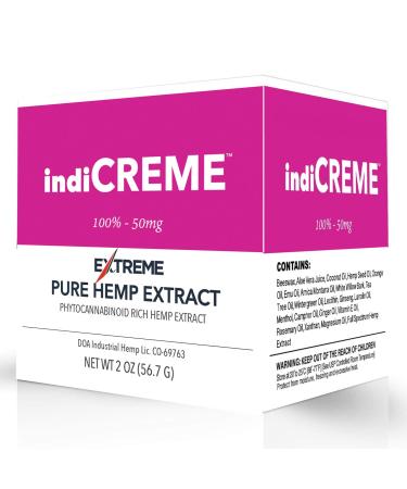 indiCREME Extreme Formula Topical Cream  All-Natural Ingredients - 2 Ounce Jar