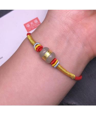 Feng Shui wealth Bracelet Jade bead bracelet Natural Gems Stones Bracelet Lucky Charm Bracelet for Women Men Red String Bracelet Crystal Attract Wealth Money Good Luck Cinnabar ( Color : ( Color : Gol Gold - Buy Online on GoSupps.com