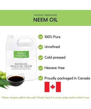 Neem Oil 3.78 Litres / 1 Gallon / 128 oz -100% Pure & Natural Cold Pressed Multipurpose uses DIY recipes Amson Naturals. 3.78 l (Pack of 1) - Buy Online on GoSupps.com