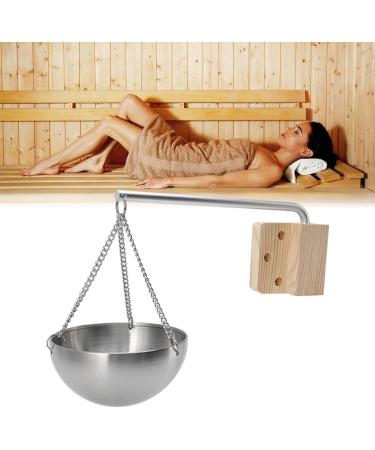 Sauna Oil Cup Sauna Aromatherapy Oil Holder Stainless Steel Essential Oil Fragrance Diffuser Bowl with Wooden Block Use for Sauna Room(Small 11.4x9.1x1in) - Buy Online on GoSupps.com