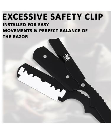 Premium Straight Edge Razors for Men - Stainless Steel Barber Razor for Close Shaving & Beard Styling - Includes Black Pouch - Buy Online on GoSupps.com