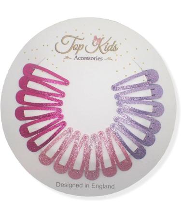 Topkids Accessories Glitter Hair Clip Snap Hair Clips 5cm Hair Accessories for Girls Hair Clips Women Hair Curl Clips Hair Glitter Slides Hair Styling Accessories (18 Pink Tones) - Buy Online on GoSupps.com