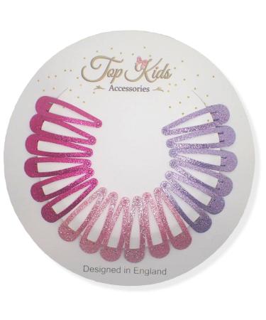 Topkids Accessories Glitter Hair Clip Snap Hair Clips 5cm Hair Accessories for Girls Hair Clips Women Hair Curl Clips Hair Glitter Slides Hair Styling Accessories (18 Pink Tones)