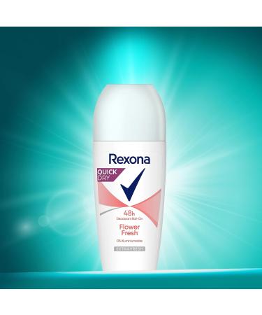 Rexona Rexona Flower Fresh roll-on deodorant provides a fresh lightly floral and discreet fragrance 6 x 50 ml - Buy Online on GoSupps.com