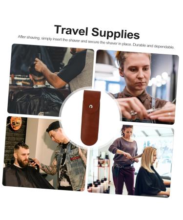 FRCOLOR 3pcs Razor Case Set - Travel Organizer for Women | Shaver Holder & Safety Cover | Tooth Gems Kit | Brown PU Leather Bags - Buy Online on GoSupps.com
