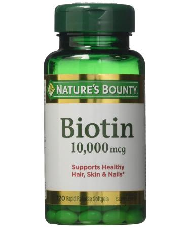 Nature's Bounty Biotin 10000 mcg 120 Rapid Release Softgels