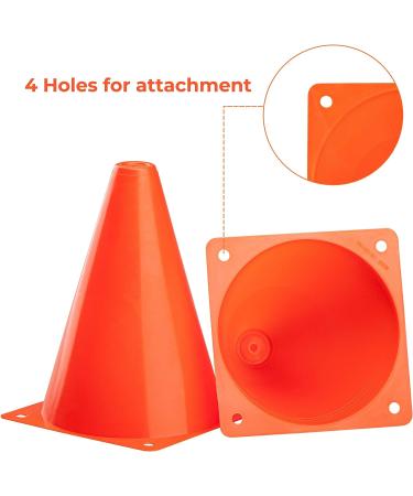 CARTMAN 9 Inch 12 Pack Plastic Training Cones - Indoor Outdoor Traffic Cones for Soccer, Skating, Football, Basketball - Field Marker Agility Cones for Festive Events - Buy Online on GoSupps.com