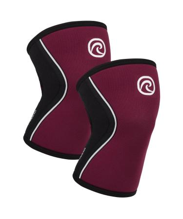 Reh band Kniebandage strength sport knee support for cross fit & heavy training Knee Sleeve made of 5 mm neoprene in many colors & sizes unisex l burgundy - 1 couple