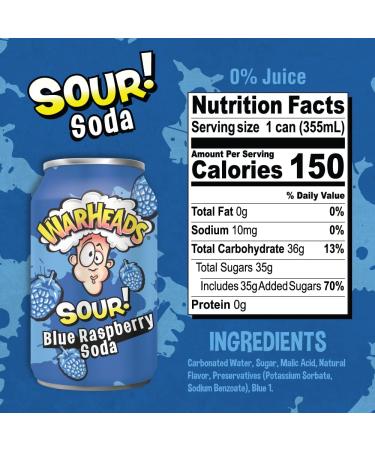 Warheads Soda Sampler Pack - Sour Fruity Soda with Classic Flavors - 5 Pack of 12oz Cans - Perfect Sweet and Sour Mix for Cocktails - Buy Online on GoSupps.com