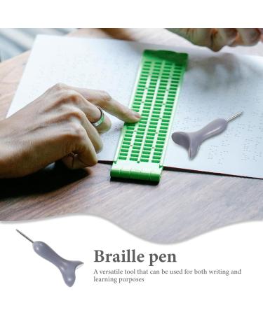 Healeved Braille Stylus Saddle-Shaped Braille Slate Stylus Plastic Braille Pen Braille Writing Tool for Blind and Visually Impaired - Buy Online on GoSupps.com