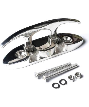 MX Boat Folding Cleats 4-1/2 inch Marine Dock Cleats Stainless Steel - Pair of 2, Silver | Flip Up Boat Cleats with Installation Accessories - Buy Online on GoSupps.com
