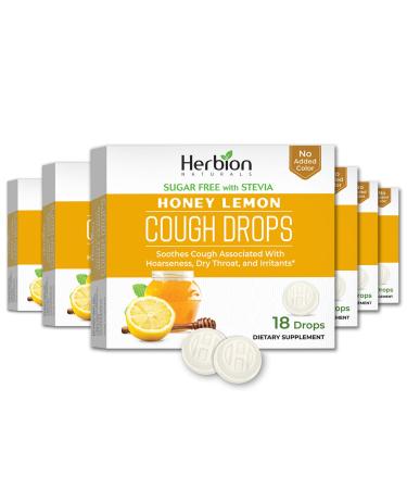 Herbion Naturals Cough Drops 108 Count Sugar Free Honey Lemon Drops (Pack of 6 18 Counts per Pack) - Buy Online on GoSupps.com
