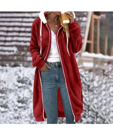 Hanxiulin Women's Fleece Jacket - Cozy Plush Winter Sweater Coat with Hood | Warm Outdoor Transition Jacket - Available in Multiple Colors - Buy Online on GoSupps.com