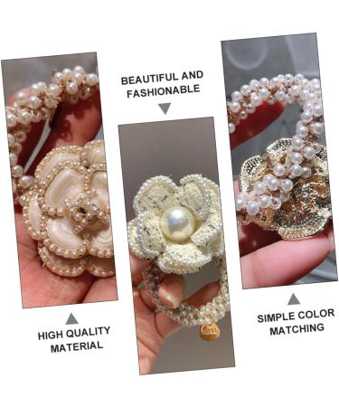 minkissy Hair Ring Camellia Hair Rope Flower Hair Band Bowknot Hair Pearl Ponytail Holder Crystal Bow Hair Band Hair Ties for Women Elastic Hair Bands Child Bracelet Girl Cotton Linen White - Buy Online on GoSupps.com