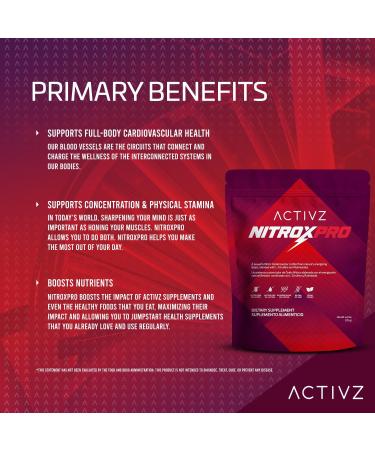 ACTIVZ NitroxPro Drink Powder - Beets L-Citrulline Rutinosides CyLoc Dextrin & DexKey for Nitric Oxide Cardiovascular Support 6.0 oz (171g) - Buy Online on GoSupps.com