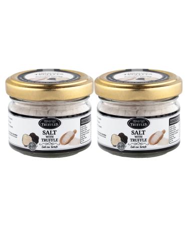 Black truffle salt Sea salt with truffles Truffle Flavoured Gourmet salt Black truffle condiment seasoning with truffle Sale con Tartufo 2 x 60g glass jars