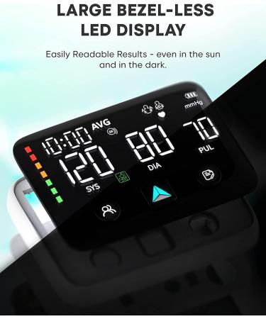 2022 Rechargeable Wrist Blood Pressure Monitor with Large LED Display and Position Sensor - Digital Automatic BP Cuff with Voice Function and 240 Memory Sets - Black - Buy Online on GoSupps.com
