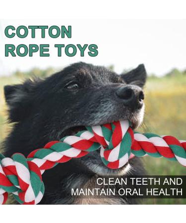 Luxmay Insmerced Rope Dog Toy - 92cm 5 Knots Durable Chew Toy for Large & Medium Dogs - Interactive Christmas Colors - International Shipping Available - Buy Online on GoSupps.com