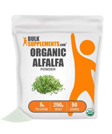 BULKSUPPLEMENTS.COM Organic Alfalfa Powder - Alfalfa Grass Powder - Alfalfa Organic Powder - Alfalfa Sprouts Supplement - Alfalfa Supplement - Green Superfood Powder (250 Grams - 8.8 oz)