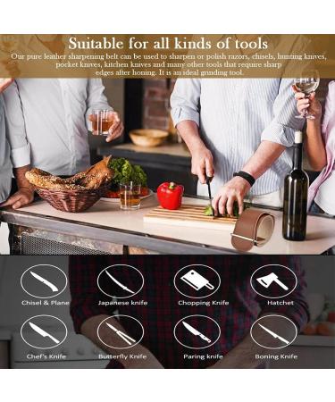 Premium 2-Sided Leather Strop for Knife Grinding - Durable Juchen Leather Ideal for Kitchen Knives - International Shipping Available - Buy Online on GoSupps.com
