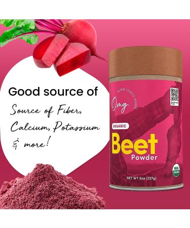 OMG Superfoods Organic Beet Root Powder - 8 Ounces Nitric Oxide Booster Known for Boosting Stamina & Increases Energy Resealable Pouch - Buy Online on GoSupps.com