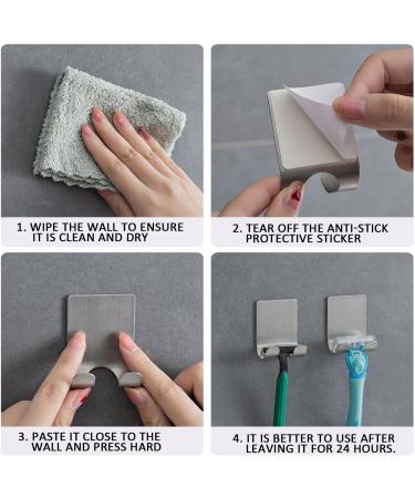 4-Piece Stainless Steel Razor Hooks | Multifunctional Shower & Bathroom Holder | Black & Silver - Buy Online on GoSupps.com